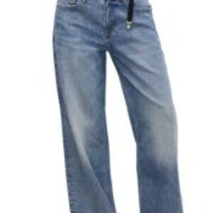 Good American Good Ease Relaxed Wide Leg Jeans (8 Petite)